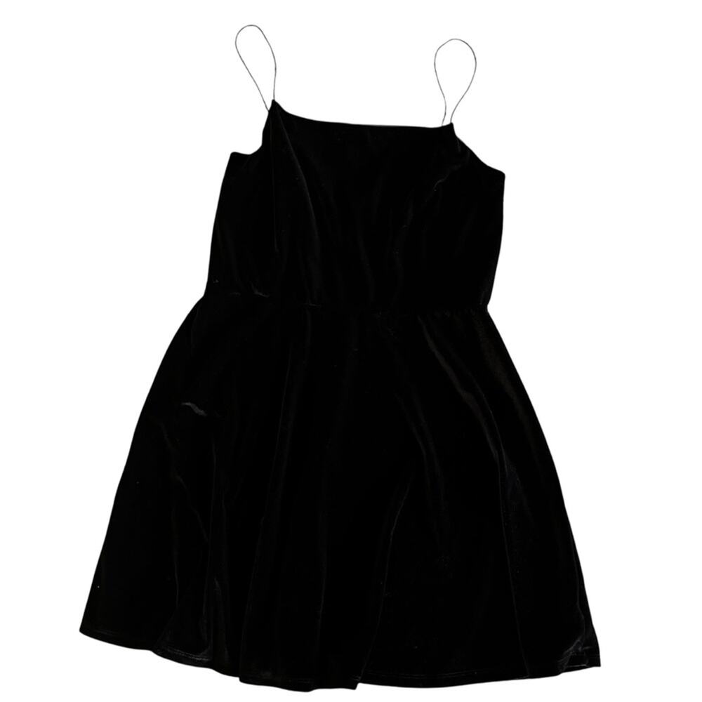 UO Urban Outfitters Velvet Skater mini Black Dress size large L